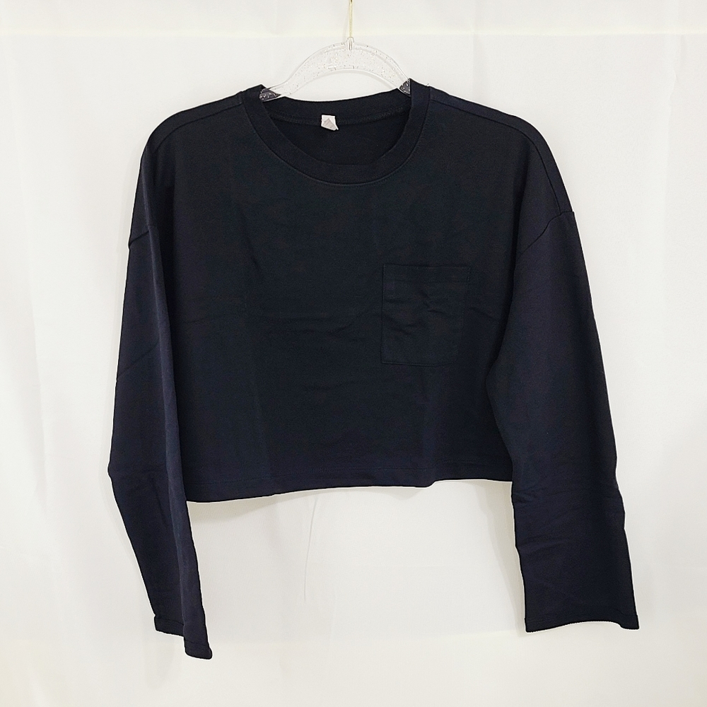 Free People Sunny Athleisure 2-pc. set Crop top and shorts black NEW - Picture 3 of 8